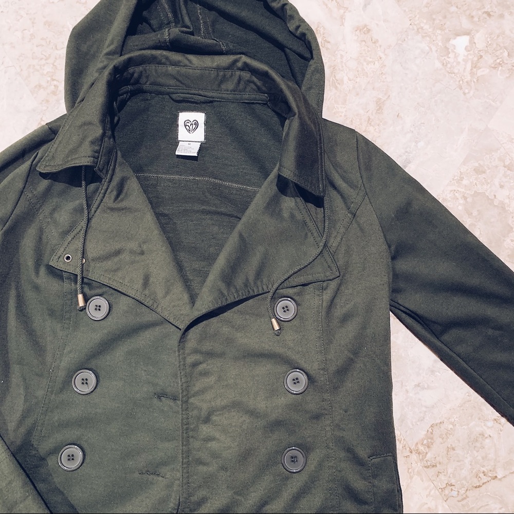 Olive Green Jacket with Hood